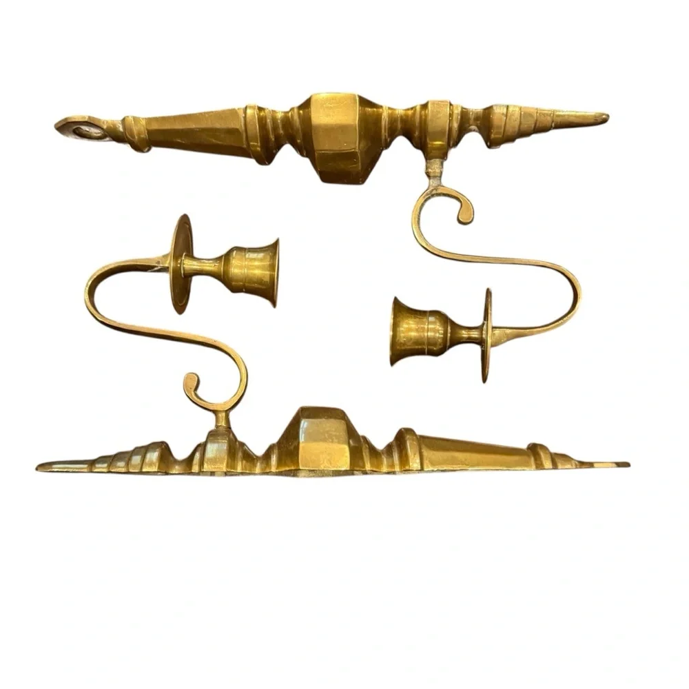 Vintage Solid Brass Wall Sconces (2)